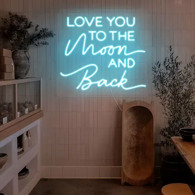 I Love You To The Moon And Back Neon Sign - Stealth Promo Co