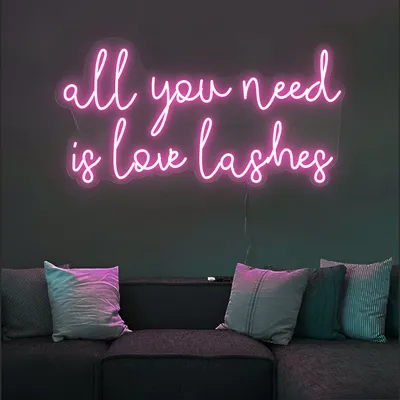 All You Need is Love Lashes Neon Sign - Stealth Promo Co