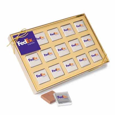 Fifteen Piece Chocolate Foiled Square Box - Custom Pro Prints
