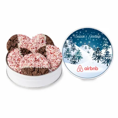 Crushed Peppermint Chocolate French Sable Cookie in Gift Tin-Small - Custom Pro Prints
