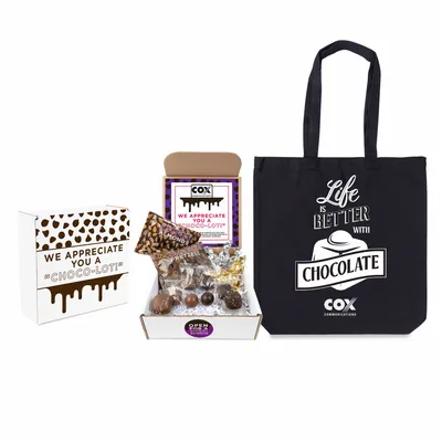 We Appreciate You A Choco-lot Mailer with Tote - Stealth Promo Co
