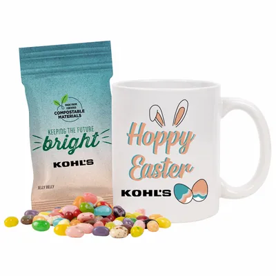 Mug set with Jelly Belly in Compostable Digibag - Stealth Promo Co