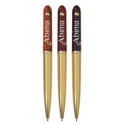 Custom Olive Pen With Leather Case Combination - Stealth Promo Co