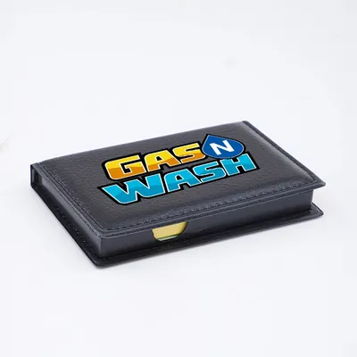 Black Artificial Leather Flip Gift Set of Box with Sticky Notes - Stealth Promo Co