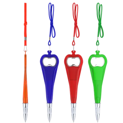Ballpoint Pen With Opener & Lanyard - Stealth Promo Co
