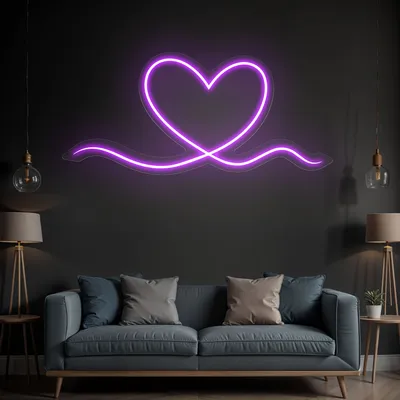 Purple Heart Neon Sign - Stealth Promo Co
