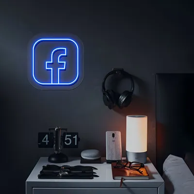 Facebook Logo Neon Sign - Stealth Promo Co