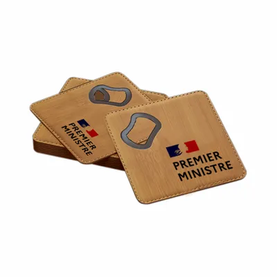 Sous-verres décapsuleur en cuir - Imprint Now - FR