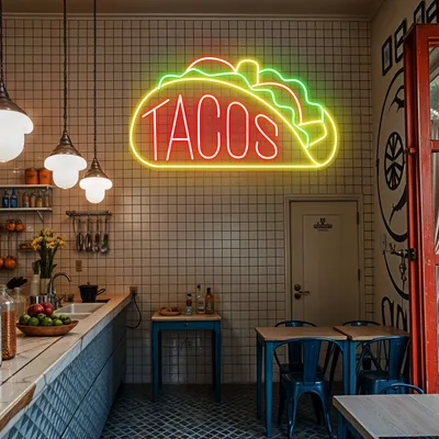 Neon Taco Sign - Stealth Promo Co