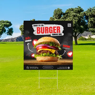 Panneau pour restaurants de hamburgers