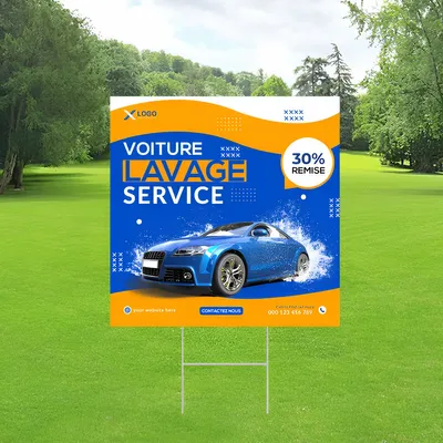 Panneau pour service de lavage de voitures