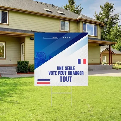 Panneau personnalisé avec message sur le vote