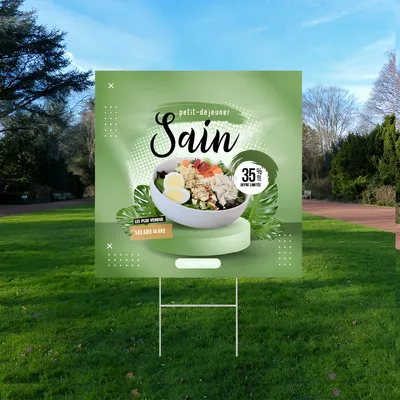 Panneau pour les offres de déjeuners