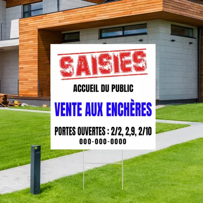 Panneau pour ventes aux enchères