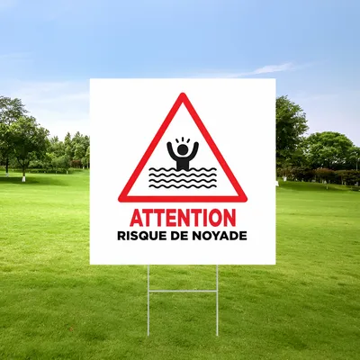 Panneau d'avertissement risque de noyade