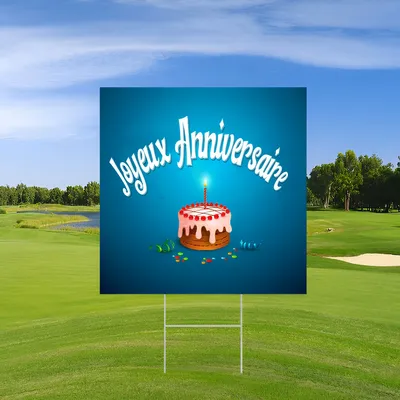 Panneau d'anniversaire gâteau