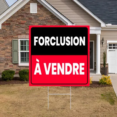 Panneau pour la vente d'une propriété saisie