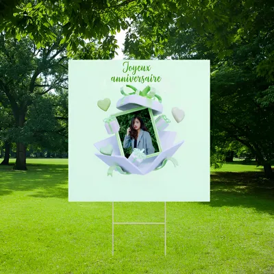 Panneau avec photo d'anniversaire
