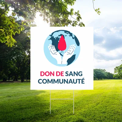 Panneau pour le don du sang