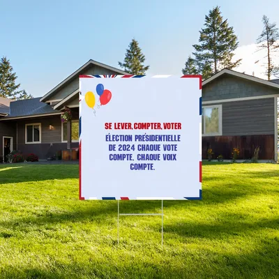 Panneau avec message sur le vote