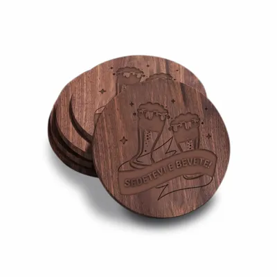 Sottobicchiere in Noce Fatto a Mano Personalizzato - Imprint Now - IT