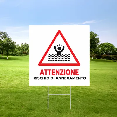Cartelli da Esterno Personalizzati per Rischio Annegamento