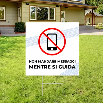 Cartelli da Esterno Personalizzati "Non Usare il Cellulare Mentre Guidi"