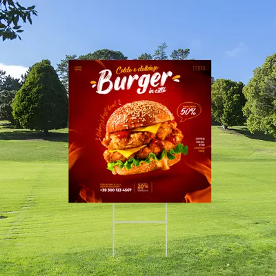 Cartelli da Esterno Personalizzati per Promozionale del Burger Store