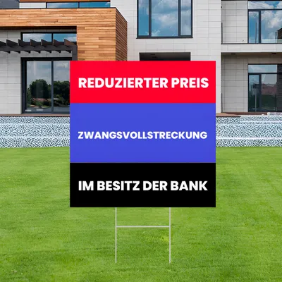 Individuelles Zwangsvollstreckung Angebot Gartenschild