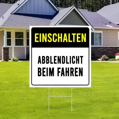 Individuelles Abbiegehinweis-Gartenschild