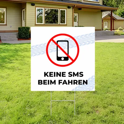 Individuelles Not Use Mobile While Driving Gartenschilder