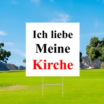 Individuelles "Ich liebe meine Kirche"-Gartenschilder