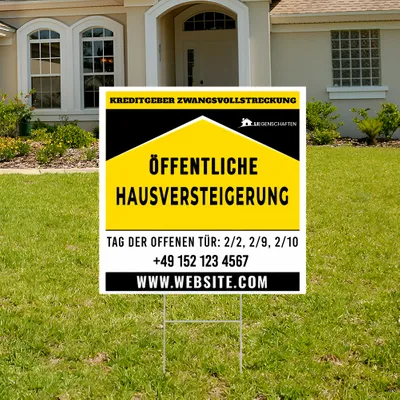 Individuelles Kreditgeber Zwangsvollstreckung Gartenschilder