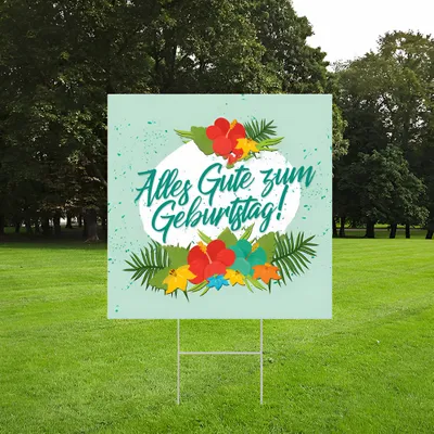 Individuelles Einfaches Geburtstagsschild für den Garten