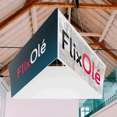 Custom Exhibition Hanging Signs - Tapered Triangle - Imprint Now - ES