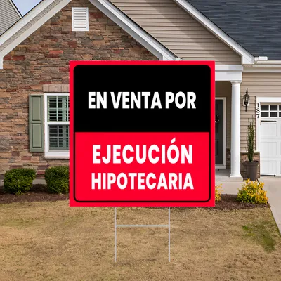 Cartel Personalizado de Venta de Propiedad en Ejecución Hipotecaria