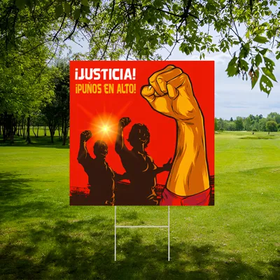 Cartel de Jardin Protesta Contra la Justicia