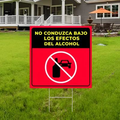 Cartel de Jardin Tráfico Personalizada para Conducir Bajo los Efectos del Alcohol