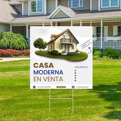 Cartel de Jardin Promoción Inmobiliaria Personalizado