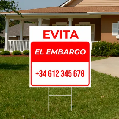 Cartel de Jardín Personalizado "Evite la Ejecución Hipotecaria