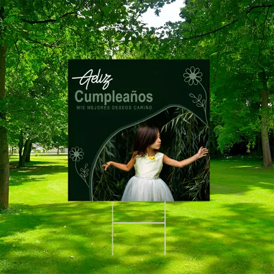 Cartel de Jardin Cumpleaños Para Exterior