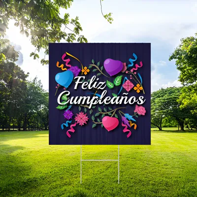 Cartel de Jardin Fiesta de Cumpleaños a Medida