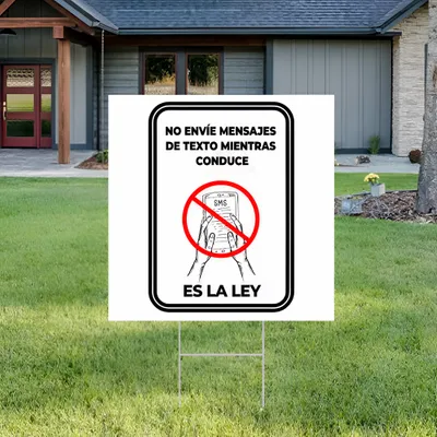 Cartel de Jardin Rohibido Enviar Mensajes de Texto