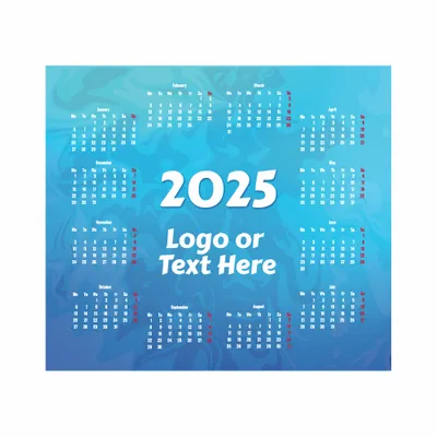 Light Blue Calendar Mouse Pad - Custom Pro Prints