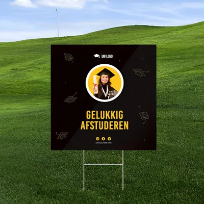 Gepersonaliseerd Wensen Afstuderen Scholar Tuinbord