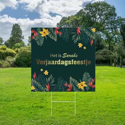 Gepersonaliseerde Gouden Verjaardag Tuinbord