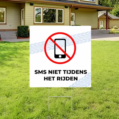 Gepersonaliseerde Niet Gebruiken Mobiel Tijdens Het Rijden Tuinbord