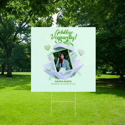Gepersonaliseerde Verjaardag Foto Tuinbord