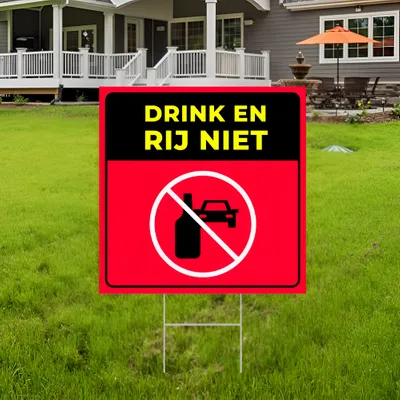 Gepersonaliseerde Drinken en Rijden Tuinbord