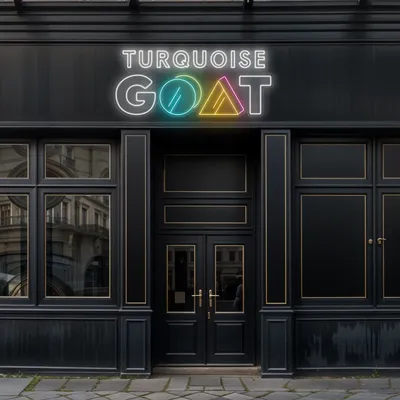 Turquoise Goat Neon Sign - Stealth Promo Co